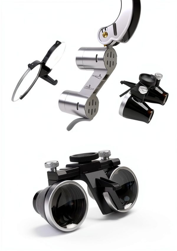 Dental Loupes SKTECH 3.5X 420mm Silver Binocular with LED Light-2