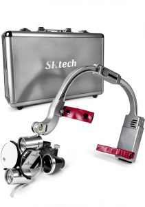 Dental Loupes SKTECH 3.5X 420mm Silver Binocular with LED Light-0