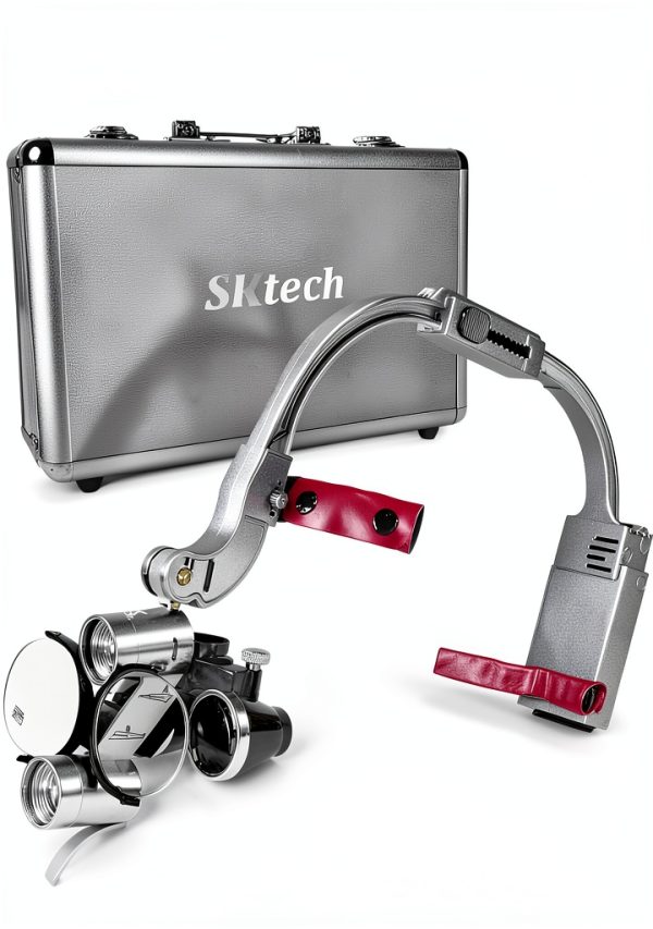 Dental Loupes SKTECH 3.5X 420mm Silver Binocular with LED Light-0